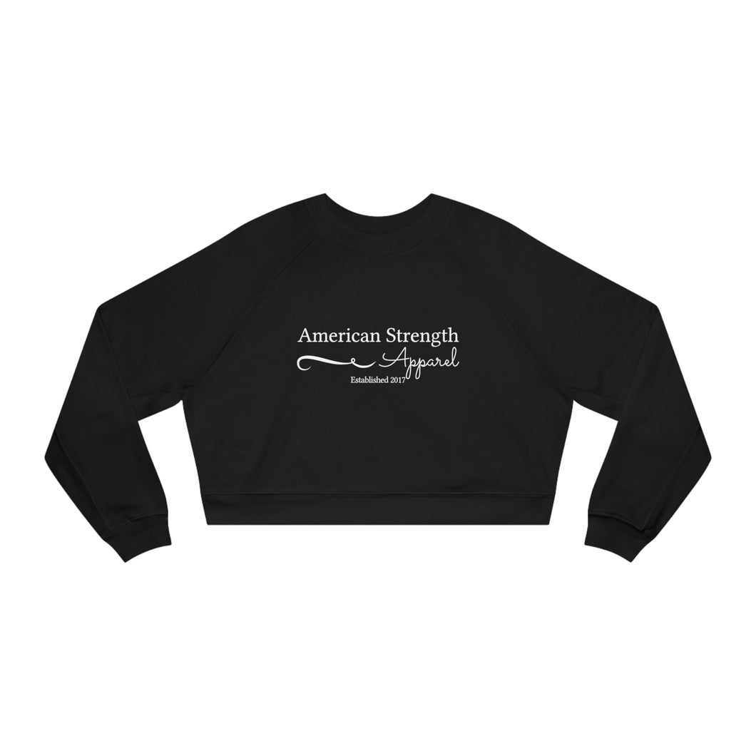 American Script Cropped Fleece Pullover